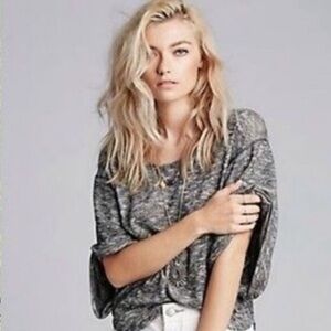 Free People FP Beach Nani Marled Knit Sweater Top‎ Size Small Oversized Vacation